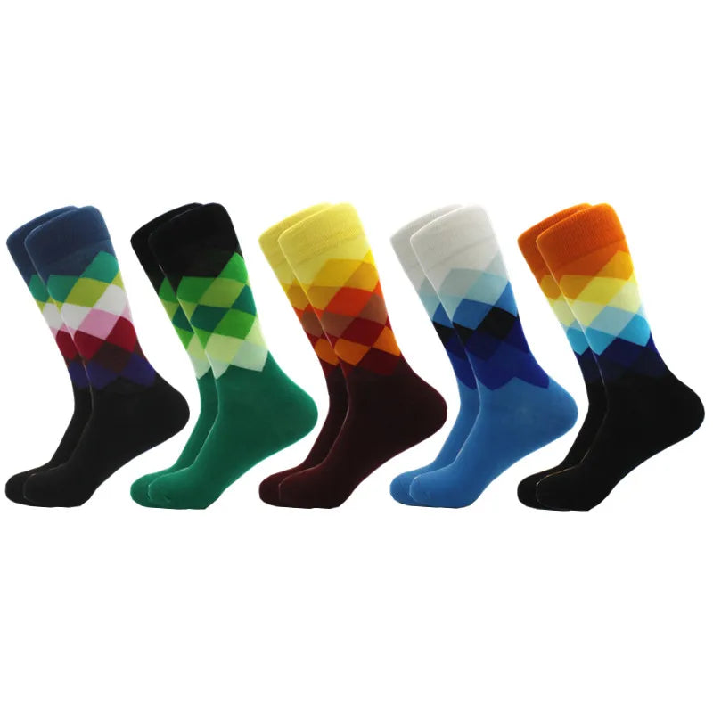 Classic Hot Sale Men Socks Funny Casual Business Dress Crew High Quality Socks Color Compression Happy Cotton Socks for Men