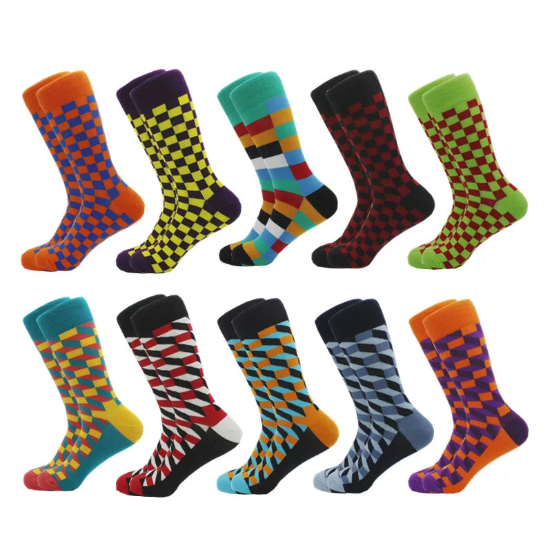 Classic Hot Sale Men Socks Funny Casual Business Dress Crew High Quality Socks Color Compression Happy Cotton Socks for Men