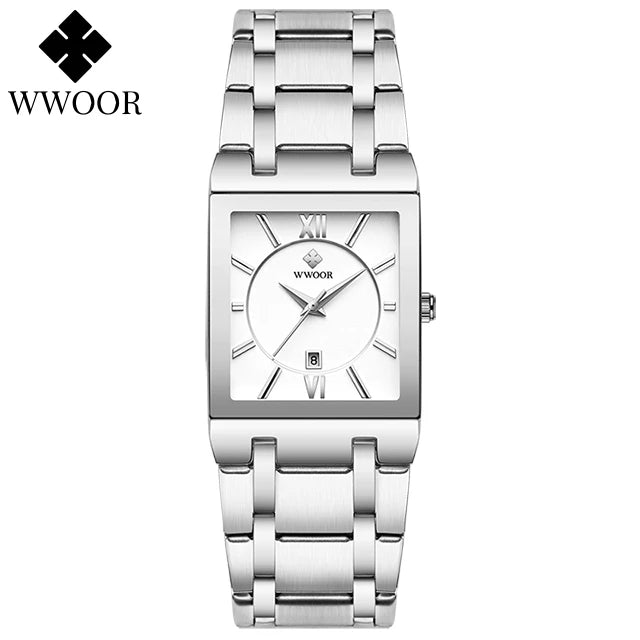 2022 WWOOR New Women Watches Top Brand Luxury Women's Bracelet Blue Square Watch Ladies Dress Quartz Wristwatch Relogio Feminino