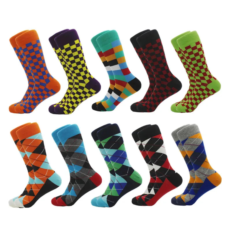 Classic Hot Sale Men Socks Funny Casual Business Dress Crew High Quality Socks Color Compression Happy Cotton Socks for Men