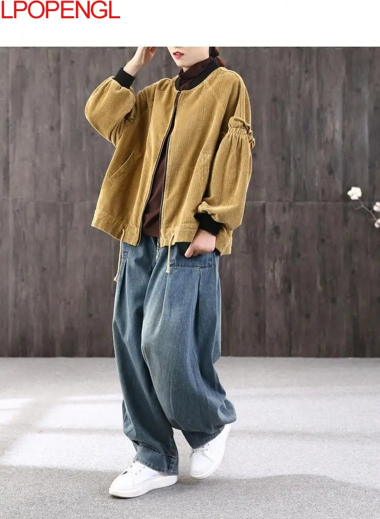 New Baggy Oversize Jeans Women Denim Casual Cross Pants Female Vintage Harem Pants Trousers Bloomers 2024 Mom Wide Leg Jeans - reetell