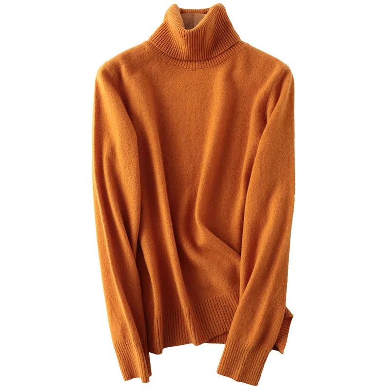 Knitwears Sweater Women Turtleneck Sweater 100% Pure Merino Wool Autumn Winter Warm Soft Knitted Pullover Female Jumper Tops y2k - reetell