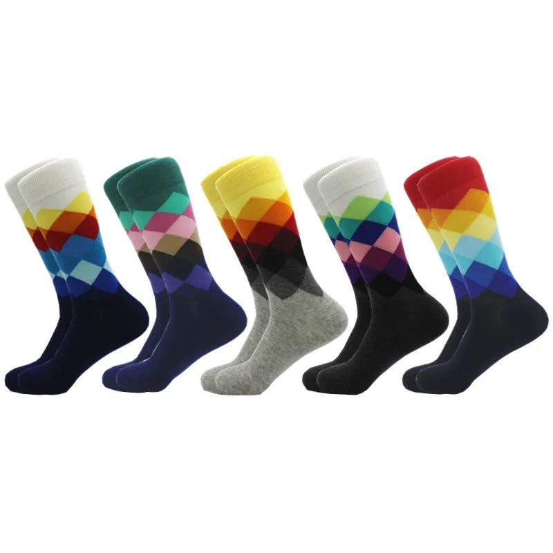 Classic Hot Sale Men Socks Funny Casual Business Dress Crew High Quality Socks Color Compression Happy Cotton Socks for Men