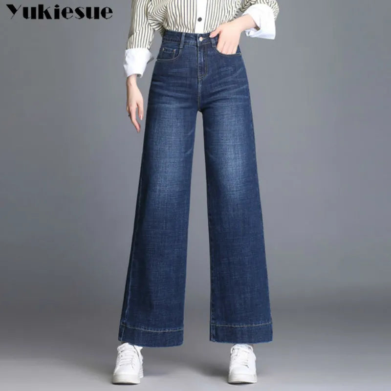 high waist jeans woman denim wide leg pants women's jean femme boyfriend ripped jeans for women  ladies jeans mom - reetell