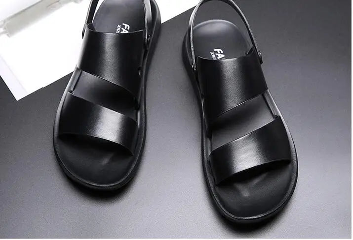 Brand New Shoes for Men Gladiator Genuine Leather Sandals Cow Leather Casual Slipper Man Cool Beach Shoes