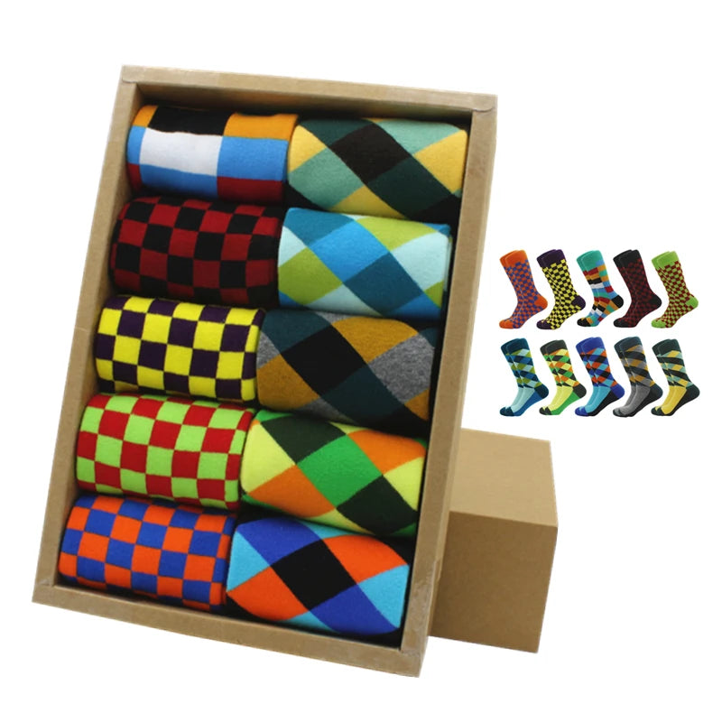 Classic Hot Sale Men Socks Funny Casual Business Dress Crew High Quality Socks Color Compression Happy Cotton Socks for Men