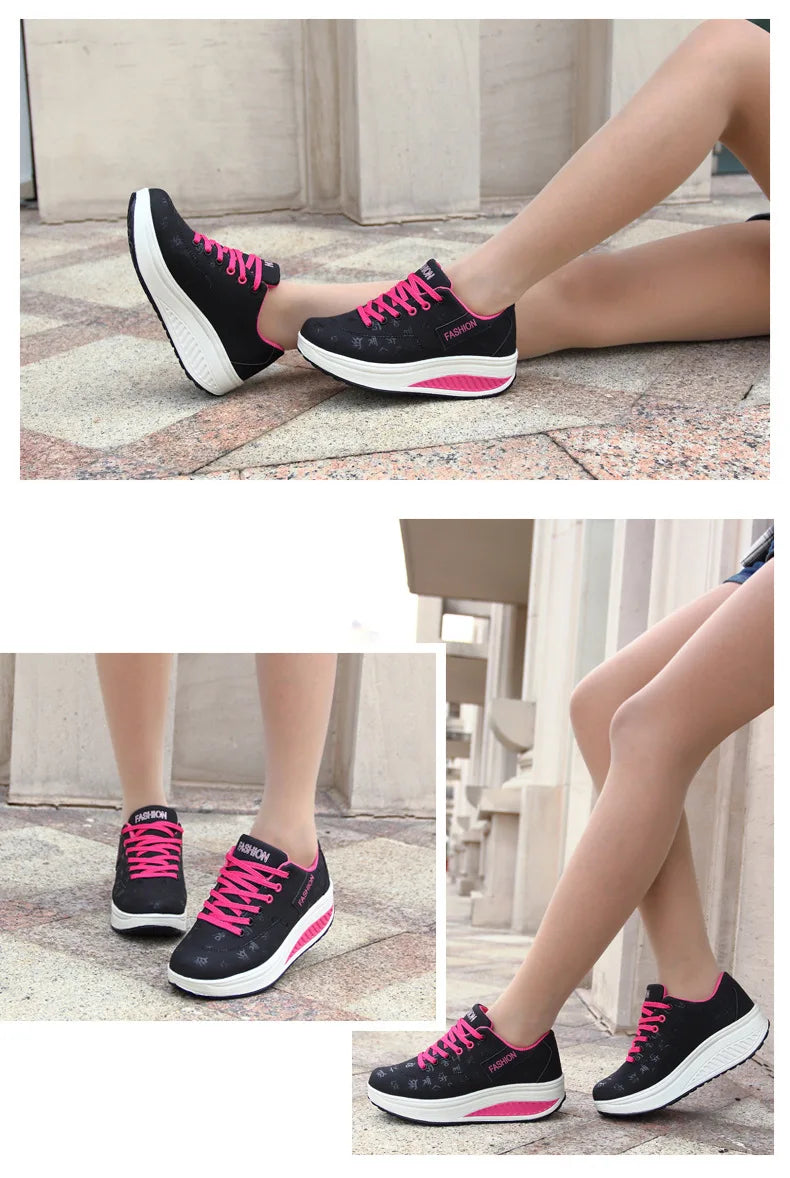 2021New Sneakers Women Platform Rocking Shoes Casual Fashionable Womens Chunky Designer Sneakers Zapatillas Con Plataforma Mujer