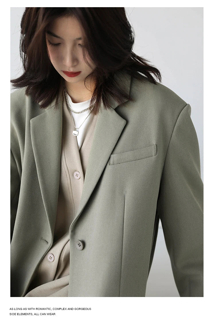 CHICVEN  Women Office Lady Blazer Cuff Embroidery Wide Shoulder Twill Suit Women's Autumn Ladies Outerwear  Stylish Tops - reetell