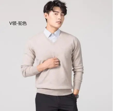 Men Cashmere Sweater Autumn Winter Soft Warm Jersey Jumper Robe Hombre Pull Homme Hiver Pullover V-Neck O-Neck Knitted Sweaters - reetell