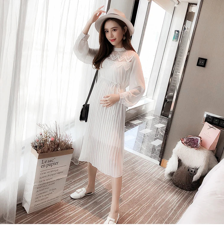 New Fashion Maternity Dresses Spring Autumn Long Pregnancy  For Pregnant Women Dress Casual  Clothes Plus Size