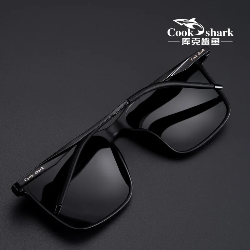 Cook Shark polarized sunglasses men's sunglasses women's UV protection driving special color-changing glasses trend personality - reetell