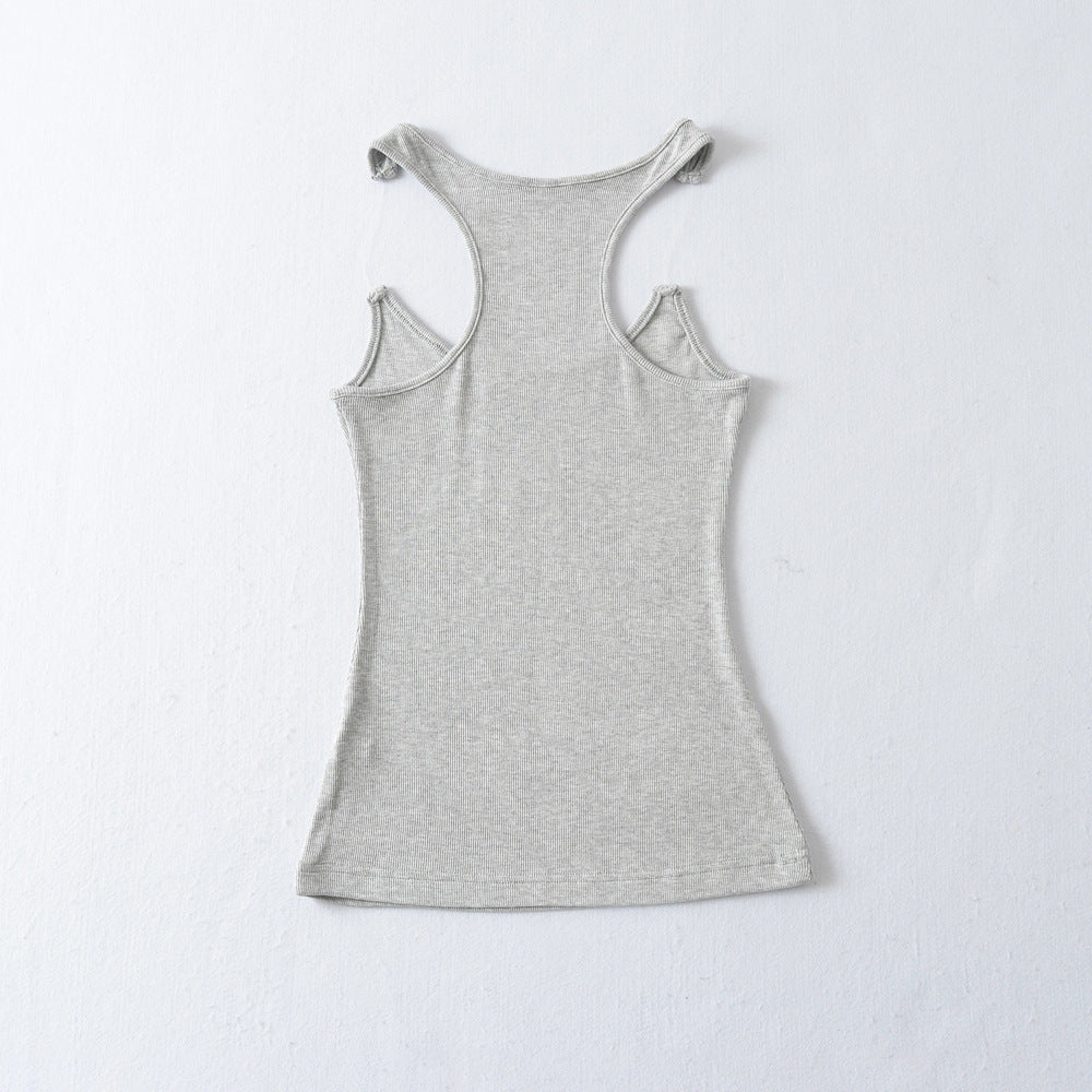 Women Ypro Ribbed Invisible Strap Tank Top Camis Tee - reetell