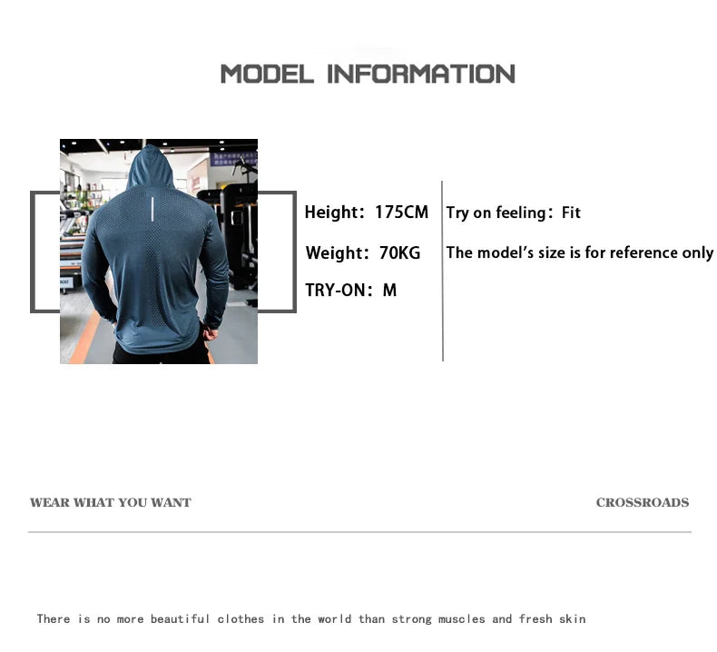 Mens Fitness Tracksuit Running Sport Hoodie Gym Joggers Hooded Outdoor Workout Athletic Clothing Muscle Training Sweatshirt Tops - reetell