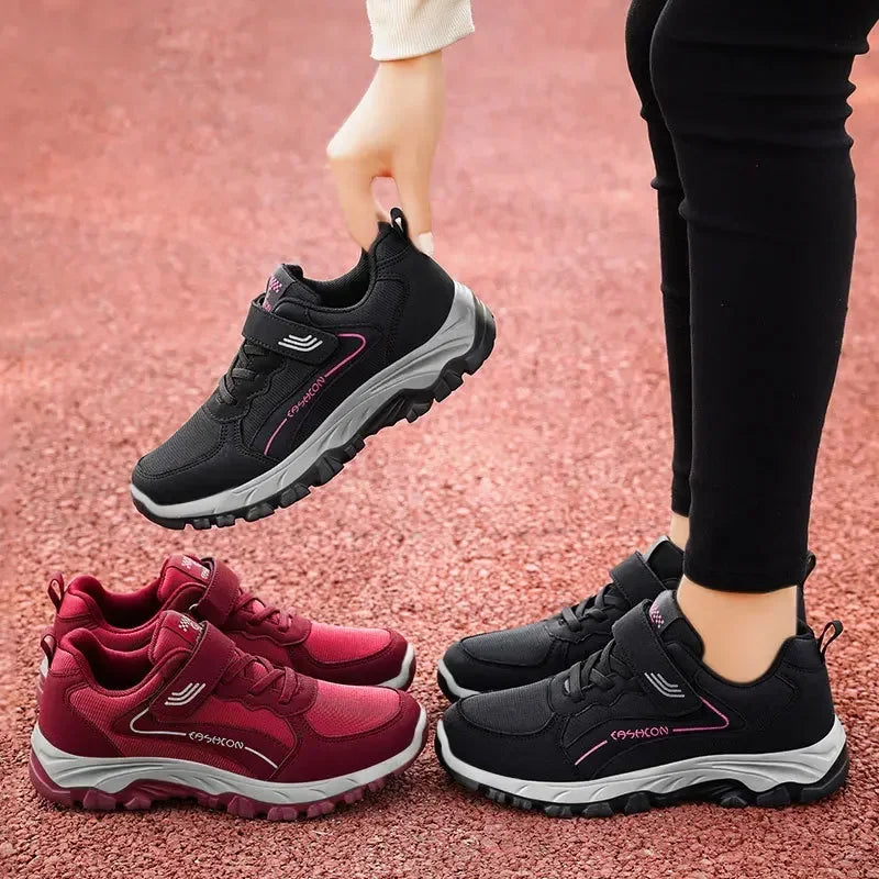 Women's Sports Shoes Leather Sports Shoes Waterproof Fashionable Outdoor Hiking Anti SlipCasual Walking Shoes Women's Shoes