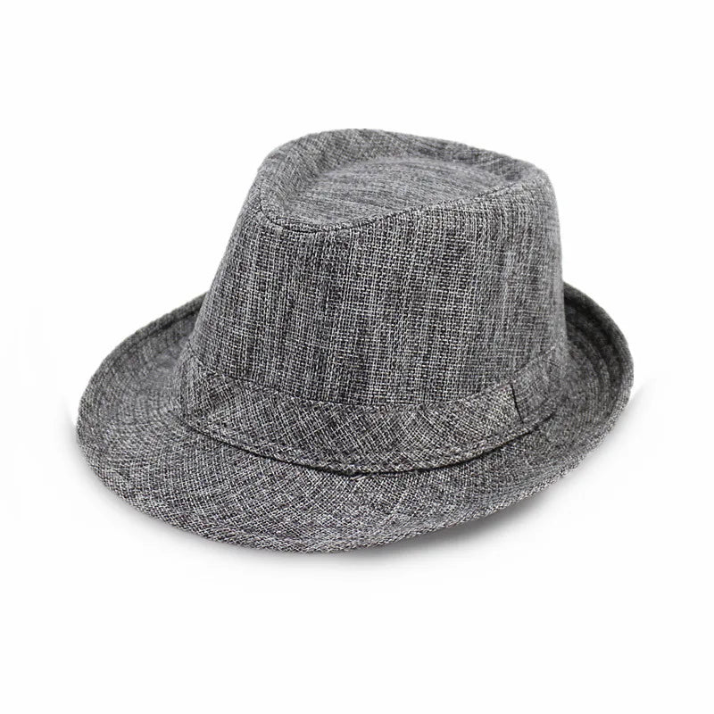 Linen Panama Solid  Jazz Hat Cowboy  Men's Women's Children's British Sun Hat