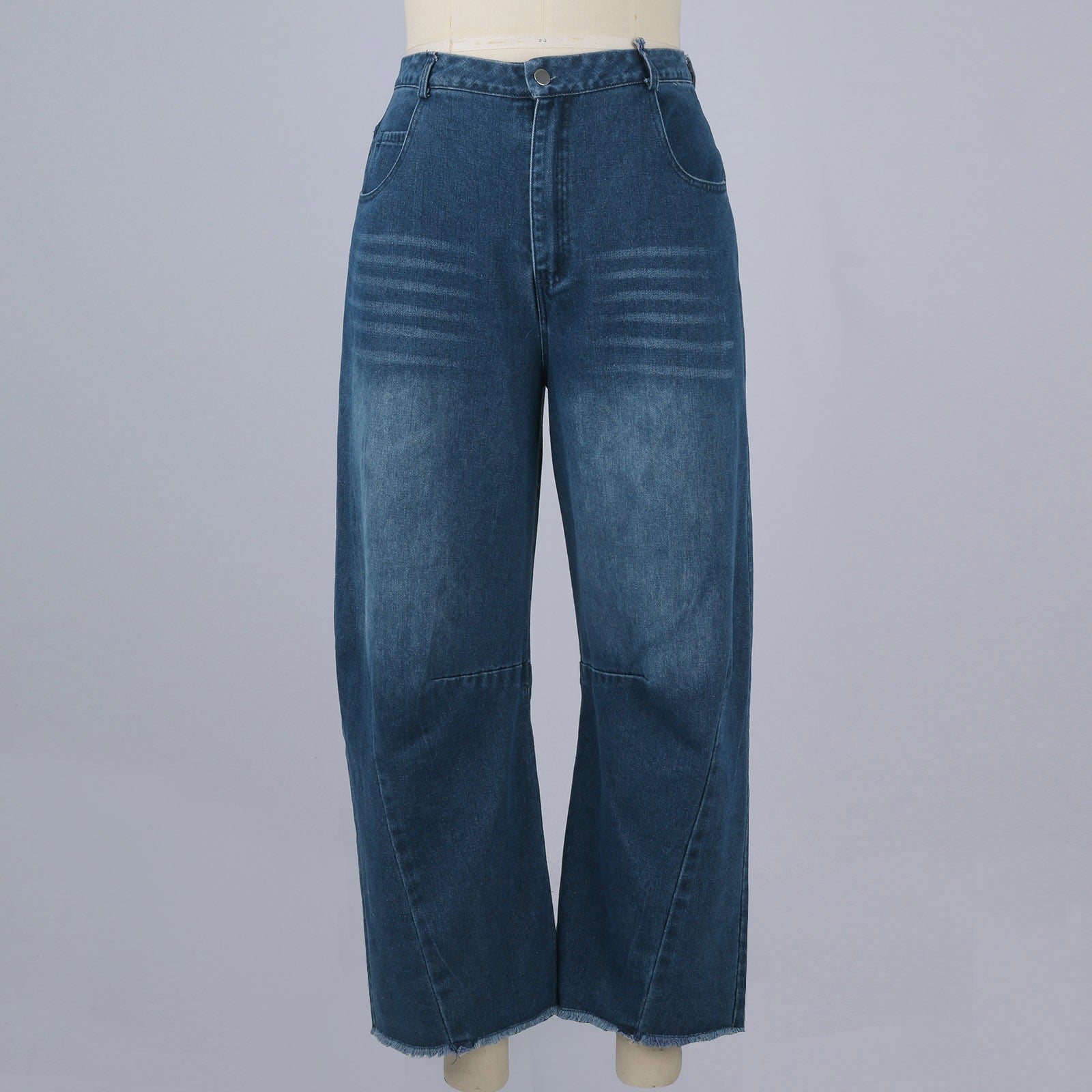 Women Casual Baggy Mid Waist Jeans Wide Leg Loose Boyfriend Denim Pants Straight Leg Cropped Barrel Jeans Y2k Clothes - reetell