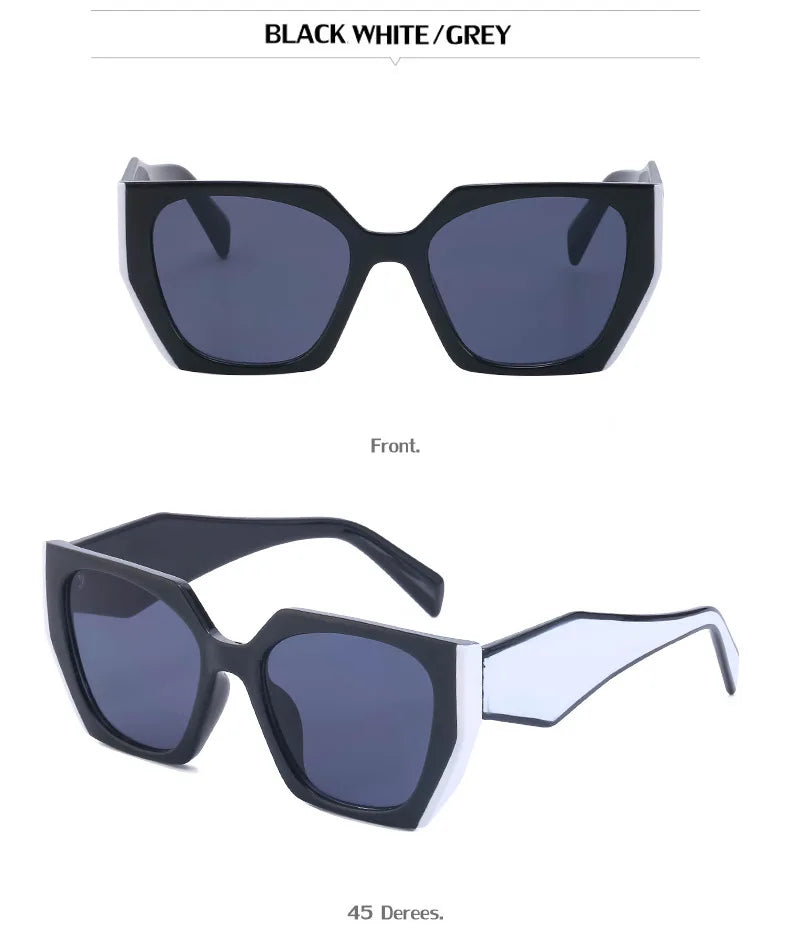 2024 new fashion cat eye wide leg sunglasses female sense ins sunglasses UV protection - reetell