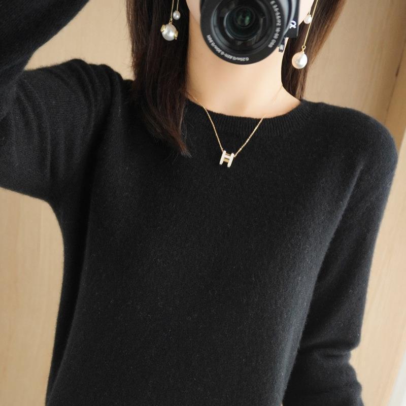 2024 Women Sweater Spring Autumn Long Sleeve O-neck Pullovers Warm Bottoming Shirts Korean Fashion Sweater Knitwear Soft Jumpers - reetell