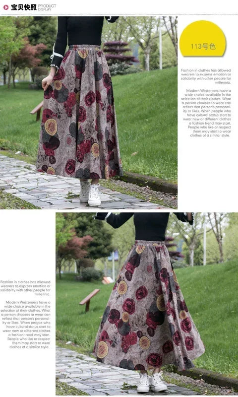 Fashion Summer Cotton Linen Women Skirt Saia Casual Vintage y2k Print Long Skirts Woman Clothes Bohemian Faldas Maxi Bottom Jupe - reetell