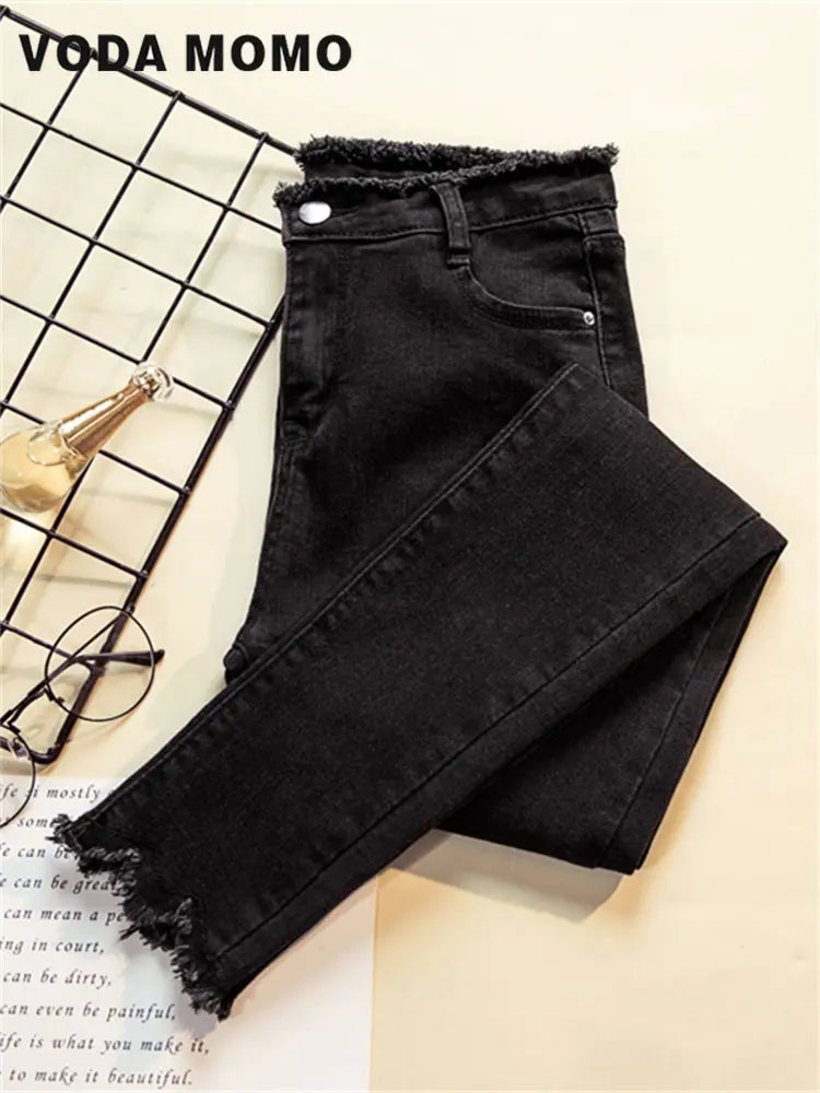 Jeans Female Denim Pants Black Color Womens Jeans woman Donna Stretch Bottoms Feminino Skinny Pants For Women Trousers - reetell