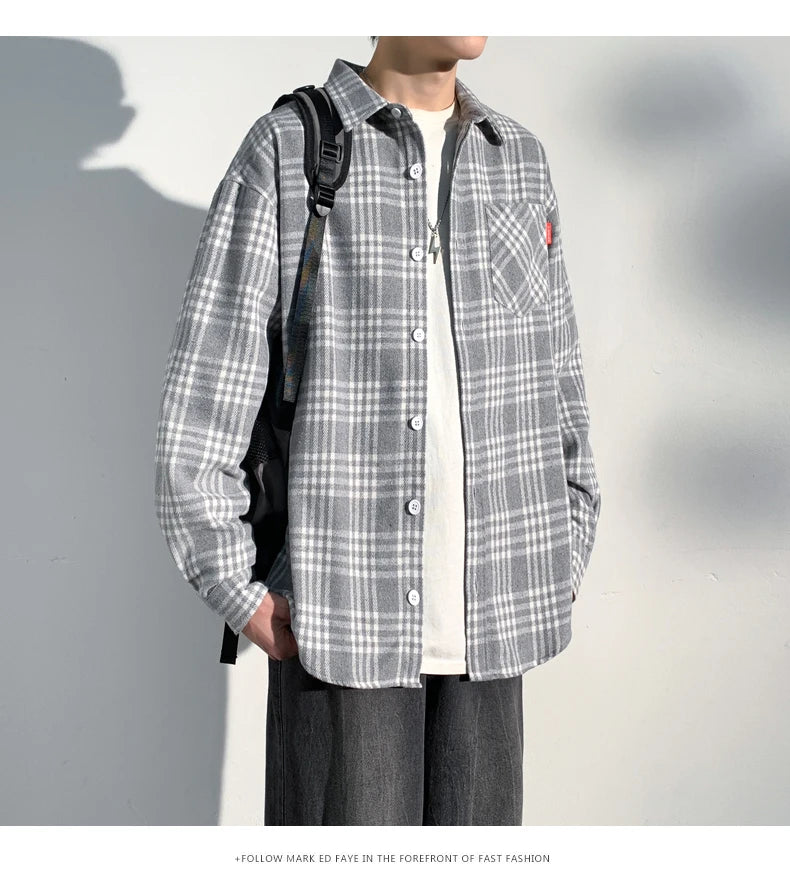 Plus Size 9xl 8xl Men Shirt Plaid Flannel Dress Formal Long Sleeve Casual Business Designer High Quality Thick Big Dropshipping - reetell