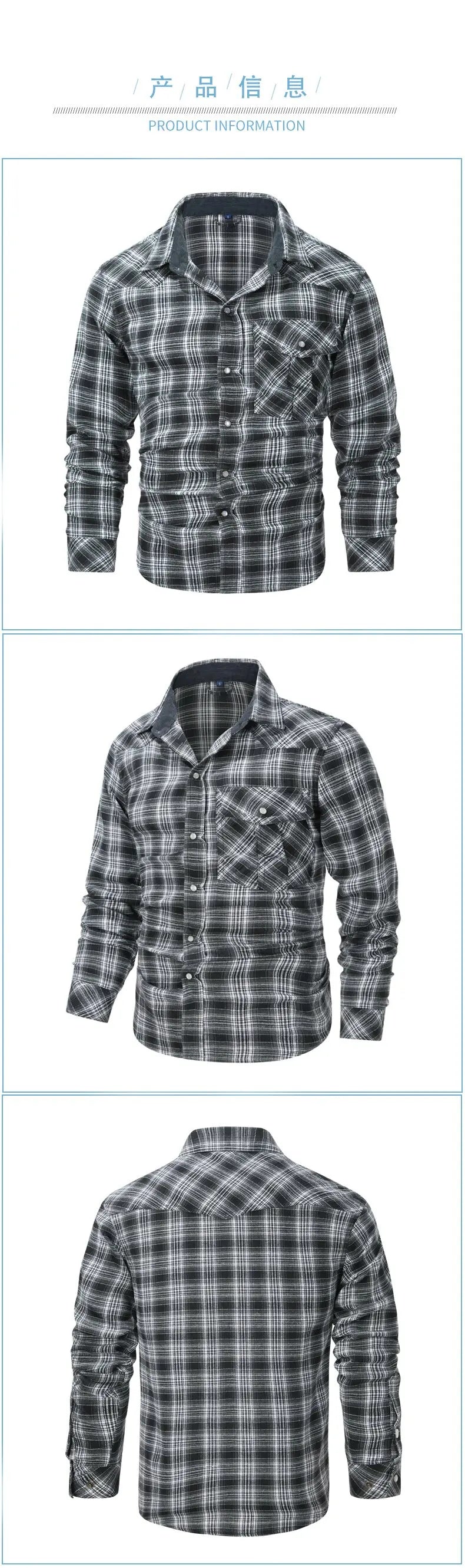 2024 Spring and Autumn New Fashion Plaid Flannel Long-Sleeved Shirt Men's Casual Relaxed Comfortable Breathable Plus-Size Shirt