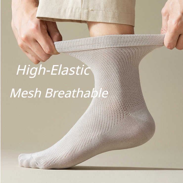 5 Pairs Men High Quality 96% Pure Cotton Socks Antibiosis Business Deodorant Sock Mesh Breathable Male Solid Color Casual Summer