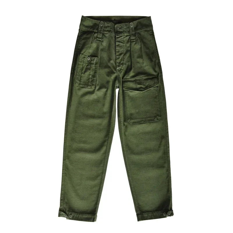 SauceZhan P37 British Army Pants OG107 Utility Fatigue Pants Classic Military Olive Sateen Baker pants Pants&Capris Cargo Pants - reetell