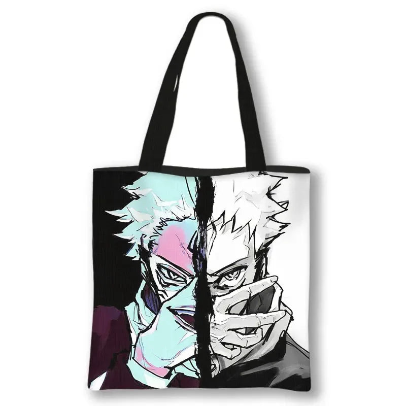 Japanese Anime Jujutsu Kaisen Tote Bags Gojo Satoru Tops Yuji Itadori Girls Shoulder Bag Women Handbag Beach Party Shopping Bag