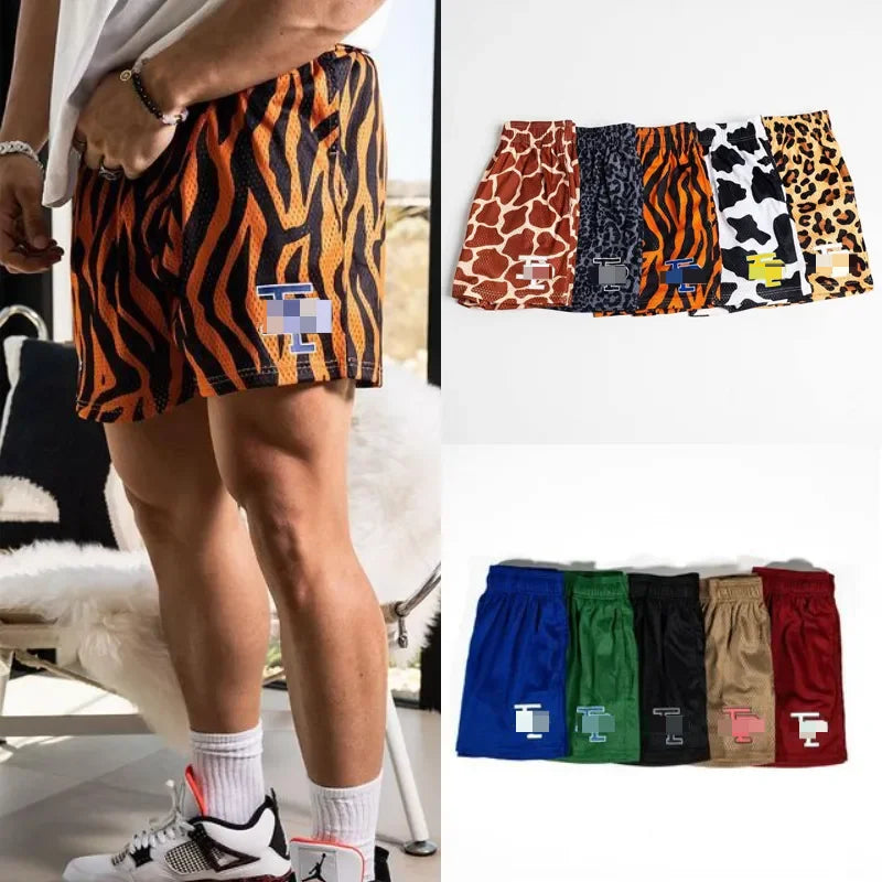 Mens Fashion Casual Shorts Sports Fitness Quick Dry Gym Breathable Mesh Beach Swim Basketball Short Pants Athletic Surf Bottoms - reetell