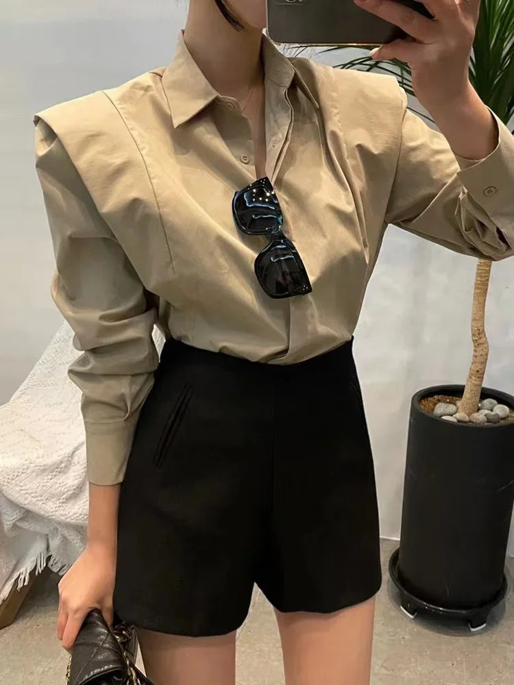 Women's Shirt Autumn 2023 New Chic Long-Sleeve Loose Blouses Street Elegant Tops Shirt OL office women blouses and tops shirts - reetell