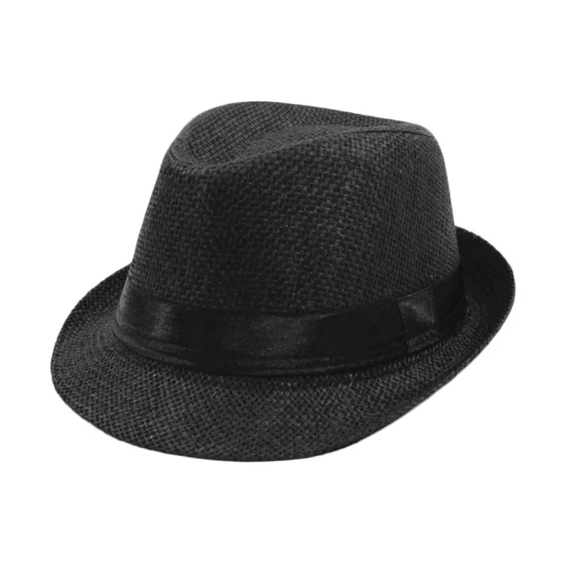 Linen Panama Solid  Jazz Hat Cowboy  Men's Women's Children's British Sun Hat