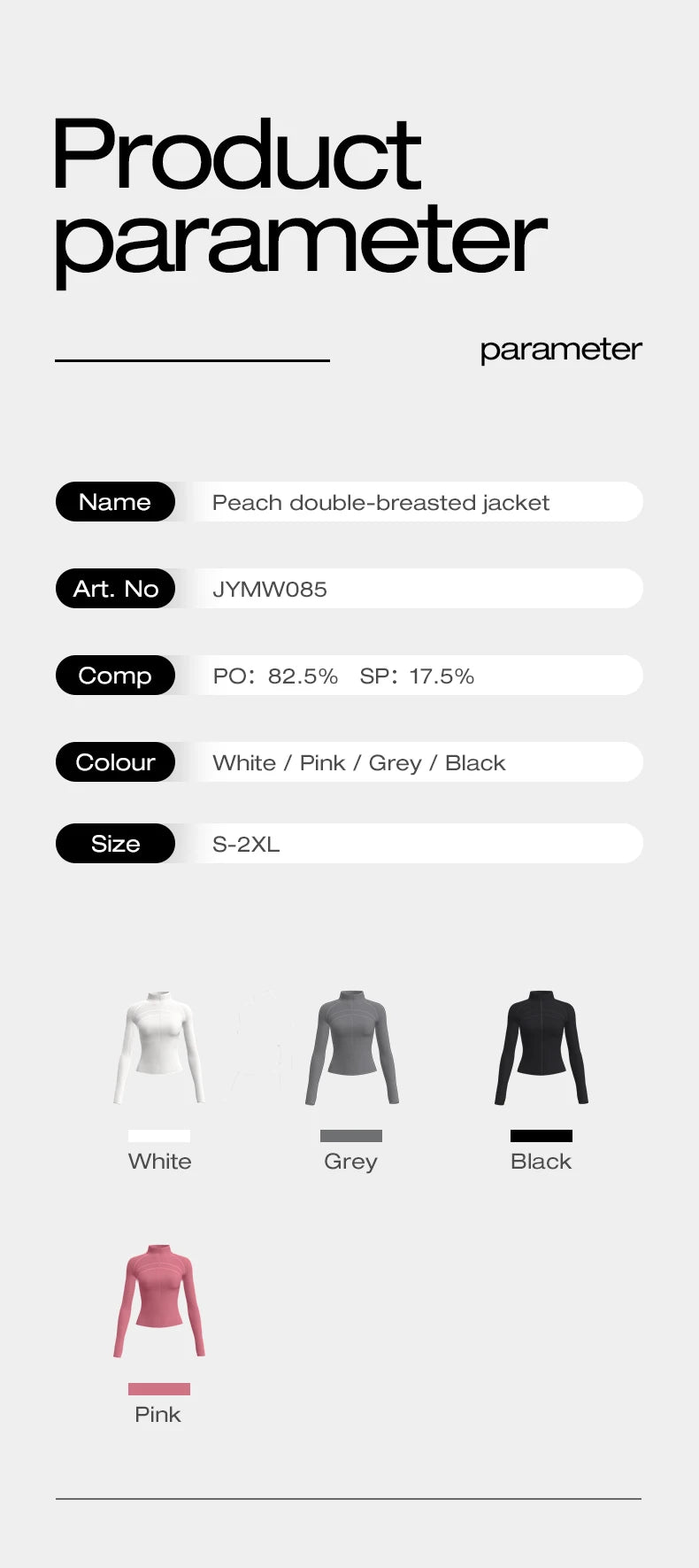 High Elasticity Long Sleeve Quick Dry Soft Fabric Anti-piling Sun-proof Yoga Coat Women Zipper Fitness Black White Yoga Jacket