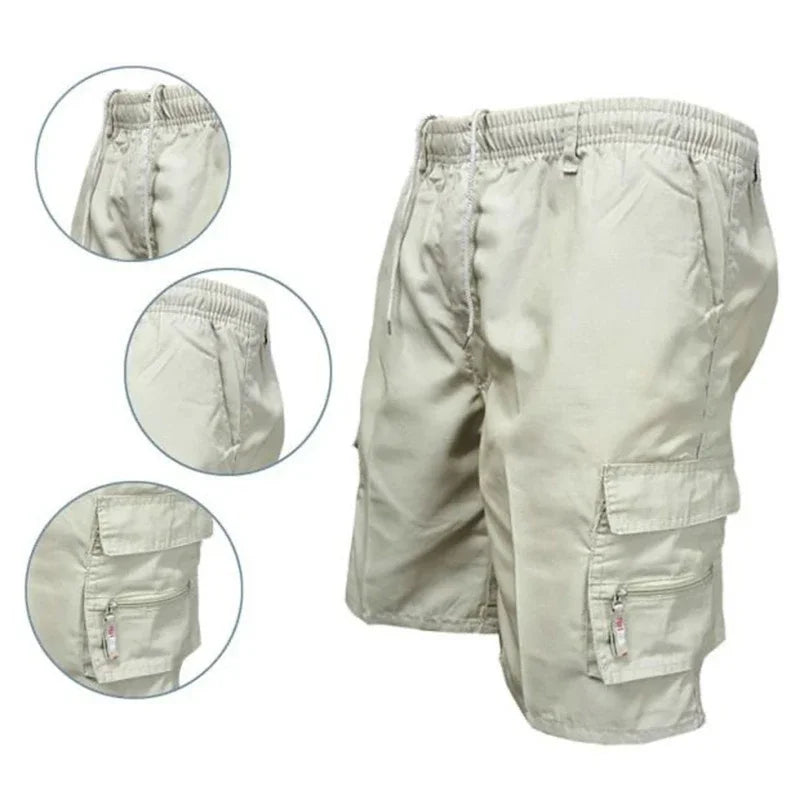 Men's Cargo Shorts Mens Tactical Shorts Casual Big Pocket Sports Slacks Casual Fashion Knee-length Cargo Short Pants Summer Male - reetell