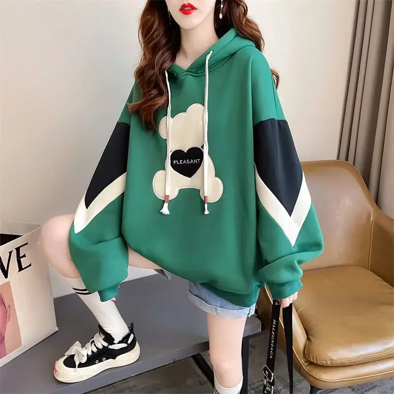 Hoodies Spring and Autumn Long Sleeve Kawaii Hooded Sweatshirt for Women Cute Youthful Clothes 2000s Novelty Designer Woman Tops - reetell