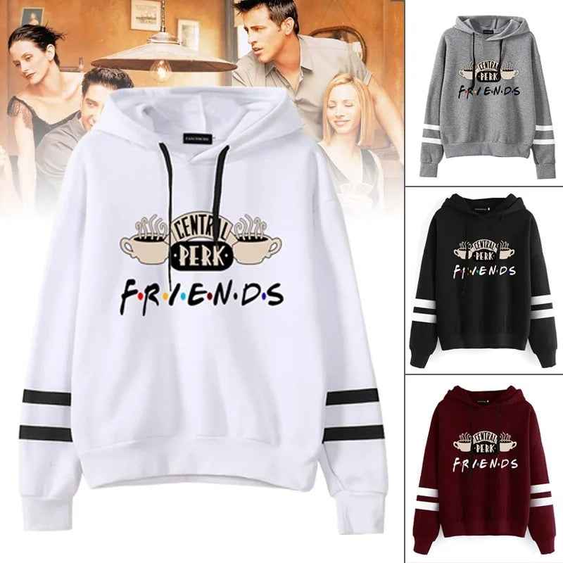 Women Friends TV Show Hooded Sweatshirt Cute Coffee Printing Hoodies Female Autumn Winter Casual Pullover Hoodies - reetell