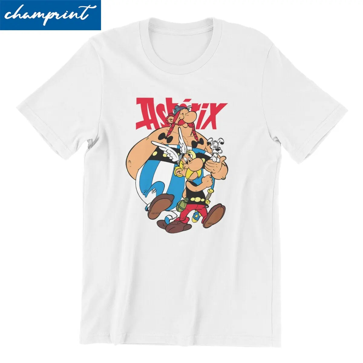 Asterix Obelix T-Shirts Men Cute Cartoon Funny Cotton Tees Crewneck Short Sleeve T Shirts Printed Clothes - reetell