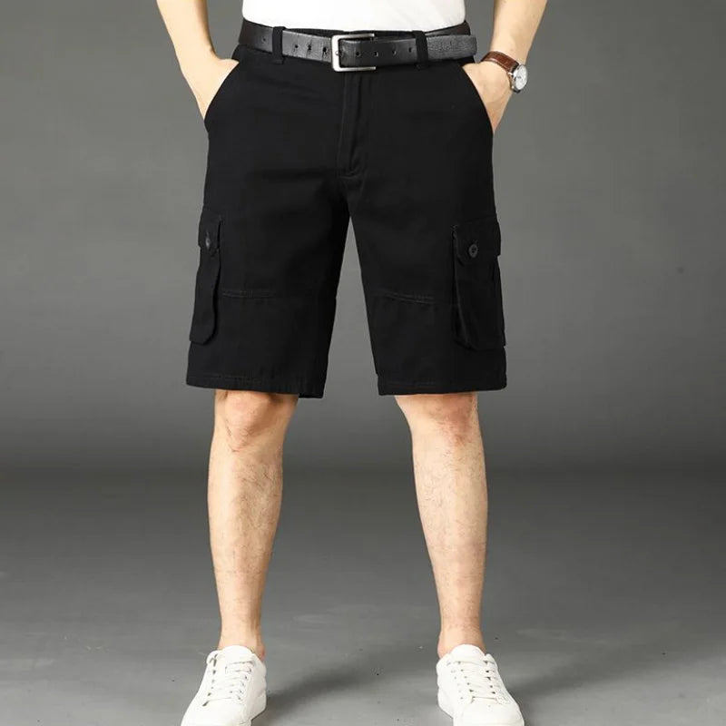 Khaki Half Men's Cargo Shorts Solid Male Bermuda Short Pants Big and Tall Designer Jogger Baggy New In Homme Jorts Cotton Luxury