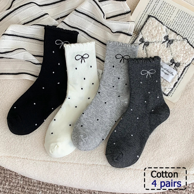 4/5/8/10/20 Pairs of MEN'S AND WOMEN'S Black Cotton Business Mid Length Soft and Warm Autumn/winter Solid Color Casual Socks