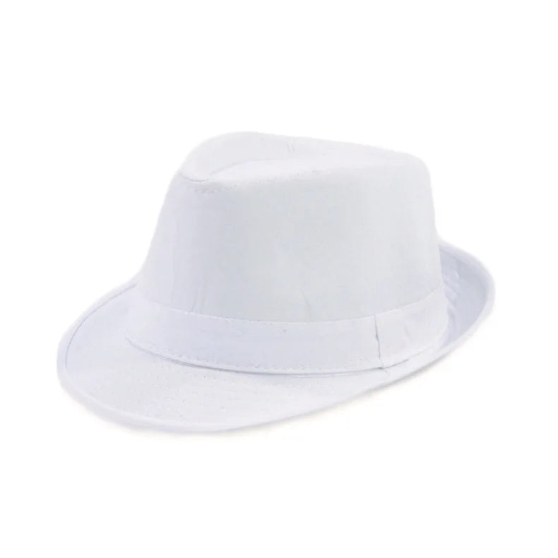 Linen Panama Solid  Jazz Hat Cowboy  Men's Women's Children's British Sun Hat