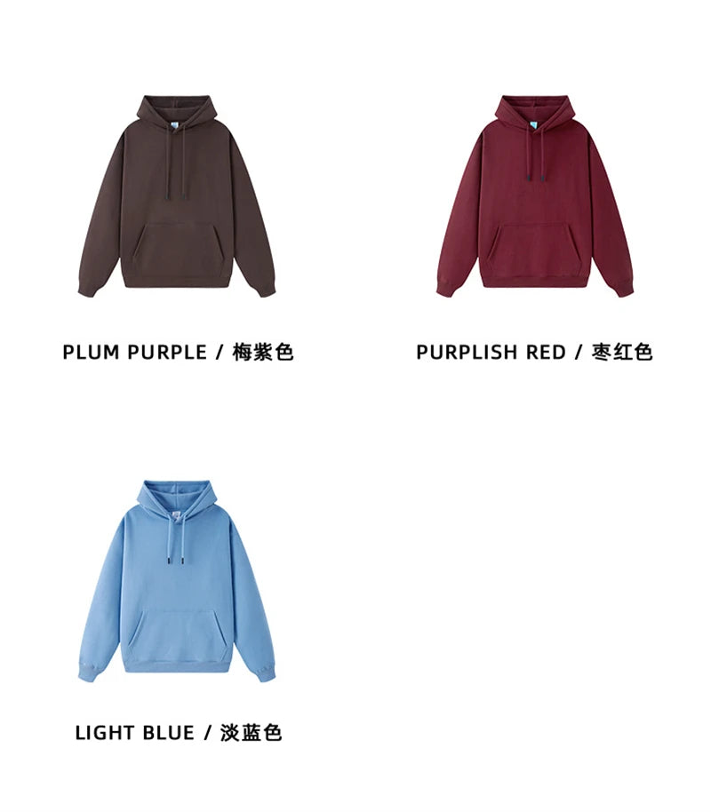 ZODF Casual Winter Men 350gsm Fleece Hoodies Unisex Women Loose Warm Solid Hooded Sweatshirts Pullovers 18 Colors HY0728 - reetell