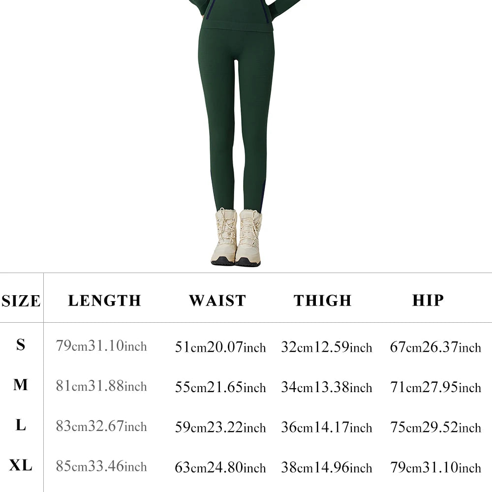 OhSunny Ski Suits Underwear for Woman Base Layer Thermal Sets Winter Lightweight Warm Slim Athletic Top Pants 2 Piece Lingerie - reetell