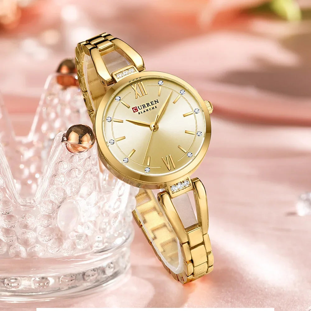 CURREN Women's Watches Elegant Fashion Original Quartz Watch for Laides Waterproof Stainless Steel Simple Luxury Daily Wear