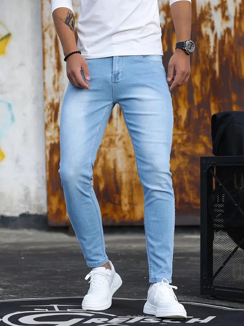 Fashion Casual Mens Stretch Skinny Jeans Male Slim Fit Pencil Denim Cowboys Aesthetic Pants Men Clothing ﻿ - reetell