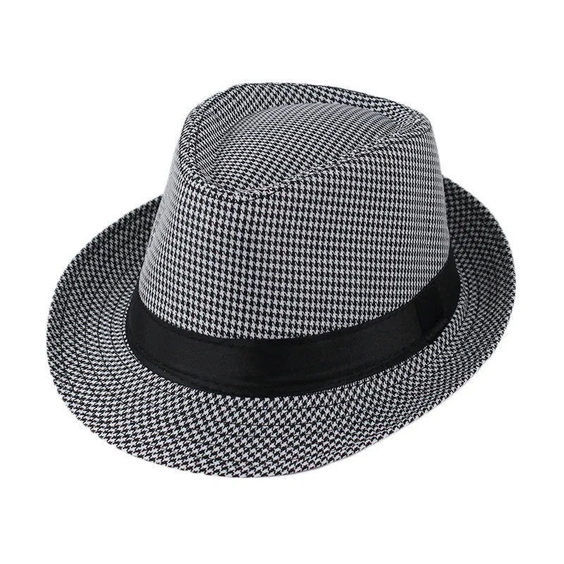 Linen Panama Solid  Jazz Hat Cowboy  Men's Women's Children's British Sun Hat