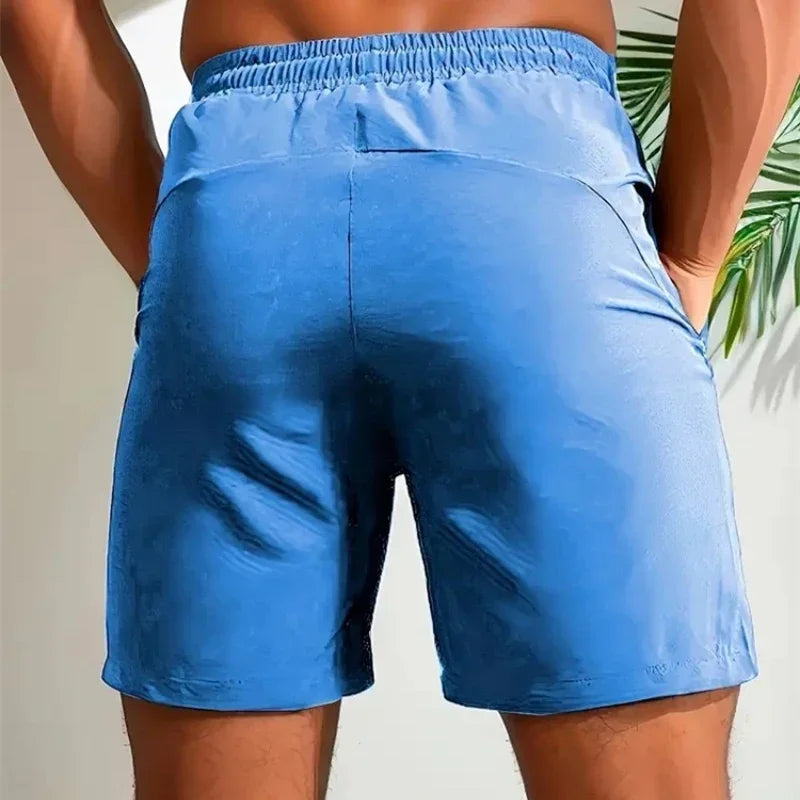 UETEEY Summer Shorts Men Gym Sport Running Squat Fitness Workout Man Short Pants Breathable Quick-drying Drawstring Mens Shorts - reetell