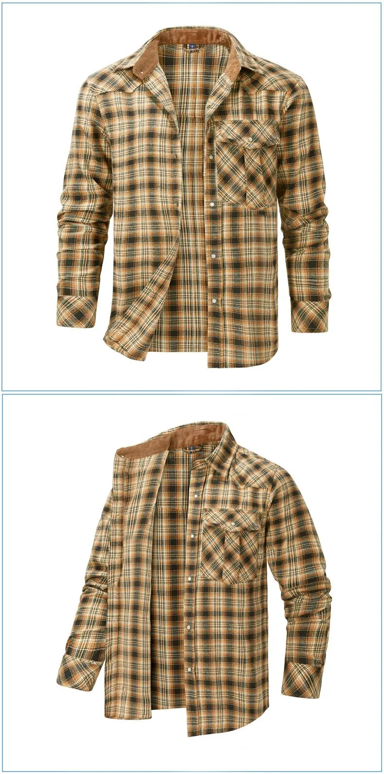 2024 Spring and Autumn New Fashion Plaid Flannel Long-Sleeved Shirt Men's Casual Relaxed Comfortable Breathable Plus-Size Shirt