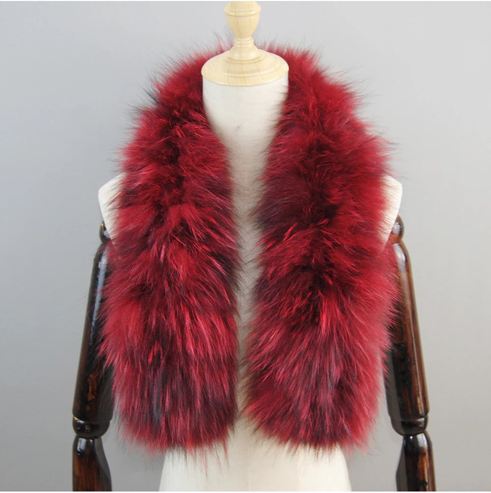 2024 New Women Winter Warm Natural Fox Fur Scarf Ring Knit Real Fox Fur Lady Fashion Neckerchief Scarves Women Real Fur Bandana - reetell