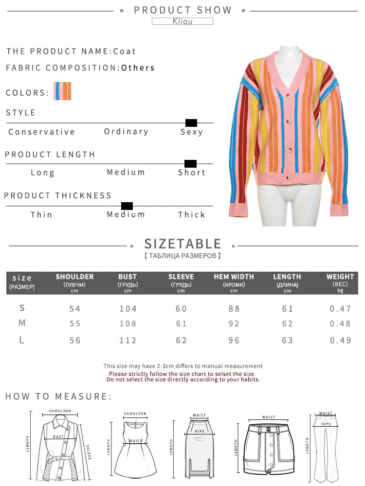 kliou Knitted Casual Coats Women Autumn New Long Sleeve Single Breasted Regulary V-neck Jackets Female Hipster Street Sweaters - reetell