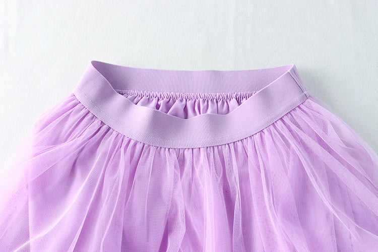 TIGENA Tutu Tulle Long Skirt for Women 2023 New Summer Korean Aesthetic Cute Irregular Mesh High Waist Maxi Skirt Female Purple - reetell